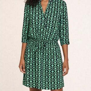 Women’s Green Patterned Swim Cover-Up Dress